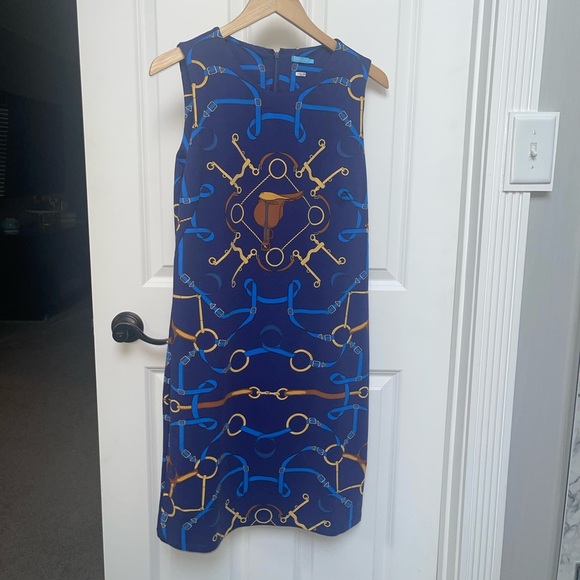 J. McLaughlin Sophia Sheath Dress Equestrian Horsebit Catalina Cloth Sleeveless - Picture 3 of 8